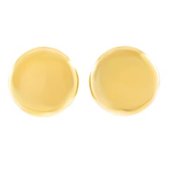 Gold Button Earrings