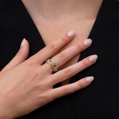 Gold Byzantine Granulation Gemstone Band Ring