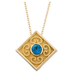 Gold Byzantine Pendant London Topaz