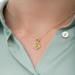 Gold Byzantine Pendant with Amethyst and Peridot
