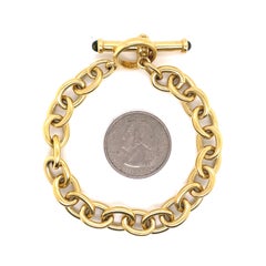 Bracciale con cavo di peridoto in oro giallo 18 carati firmato Vahe Naltchayan USA 52 Grammi