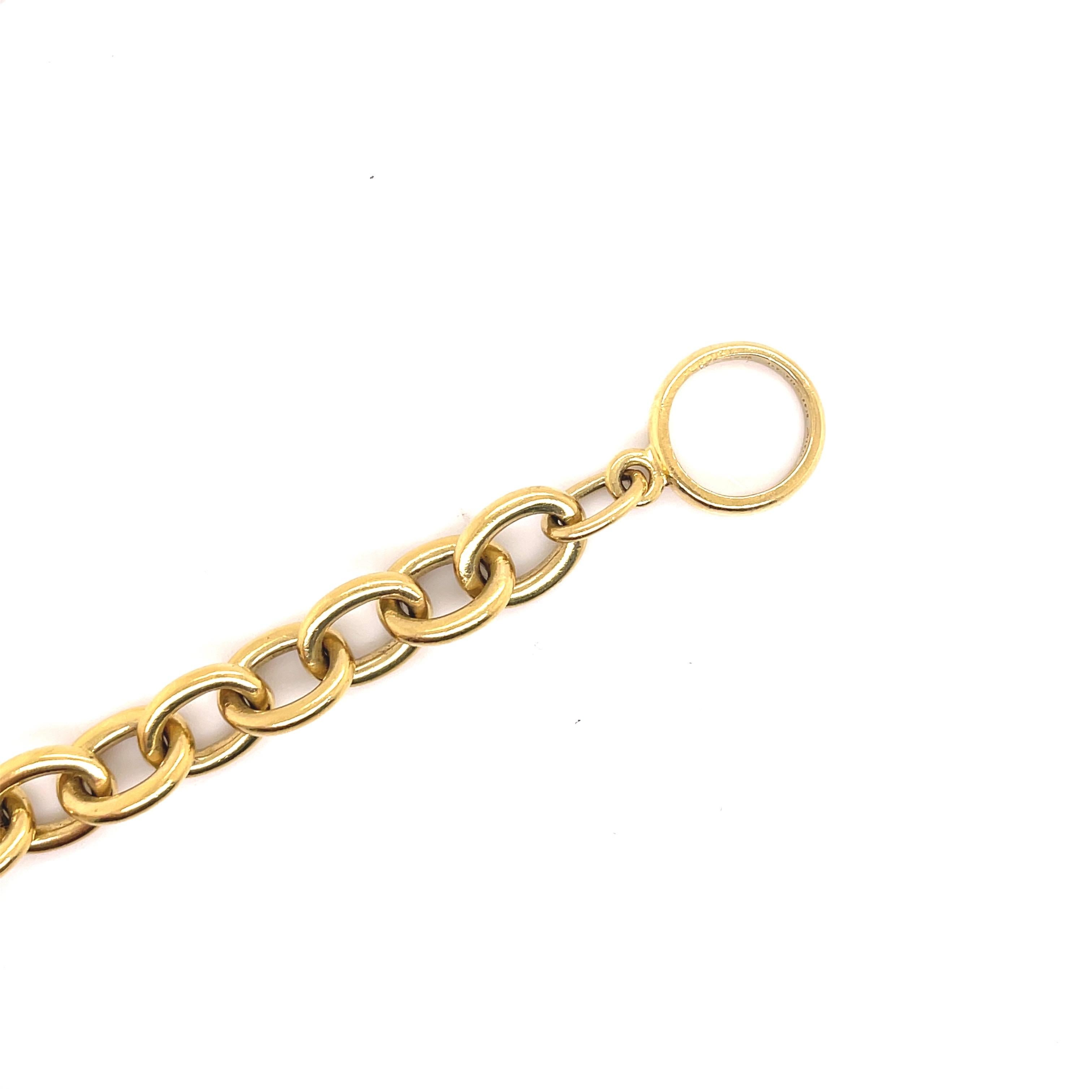 Taille ronde Bracelet câble en or jaune 18 carats signé Vahe Naltchayan USA 52 grammes en vente