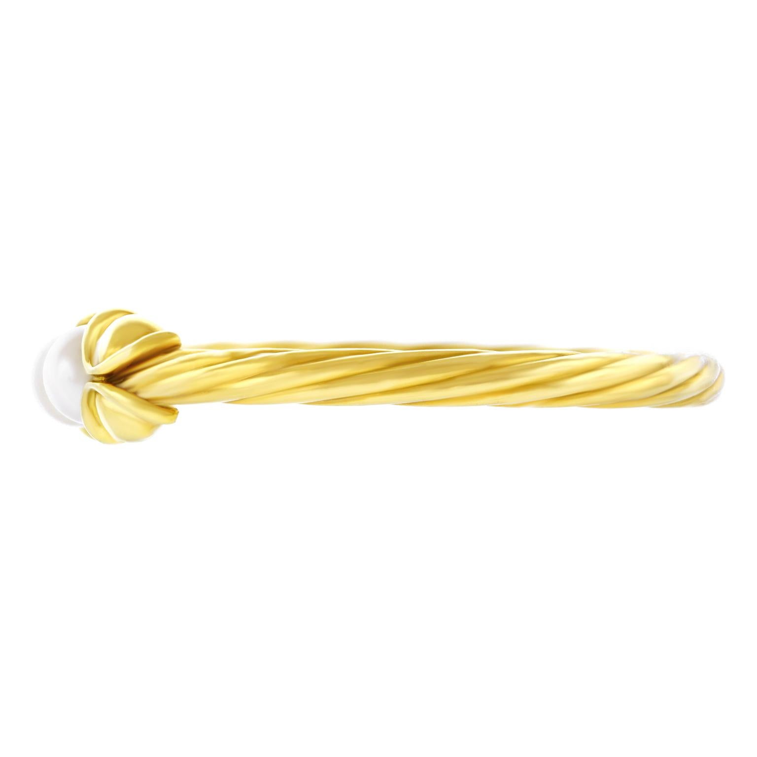 Gold Cable Twist Bangle by Mayors 3