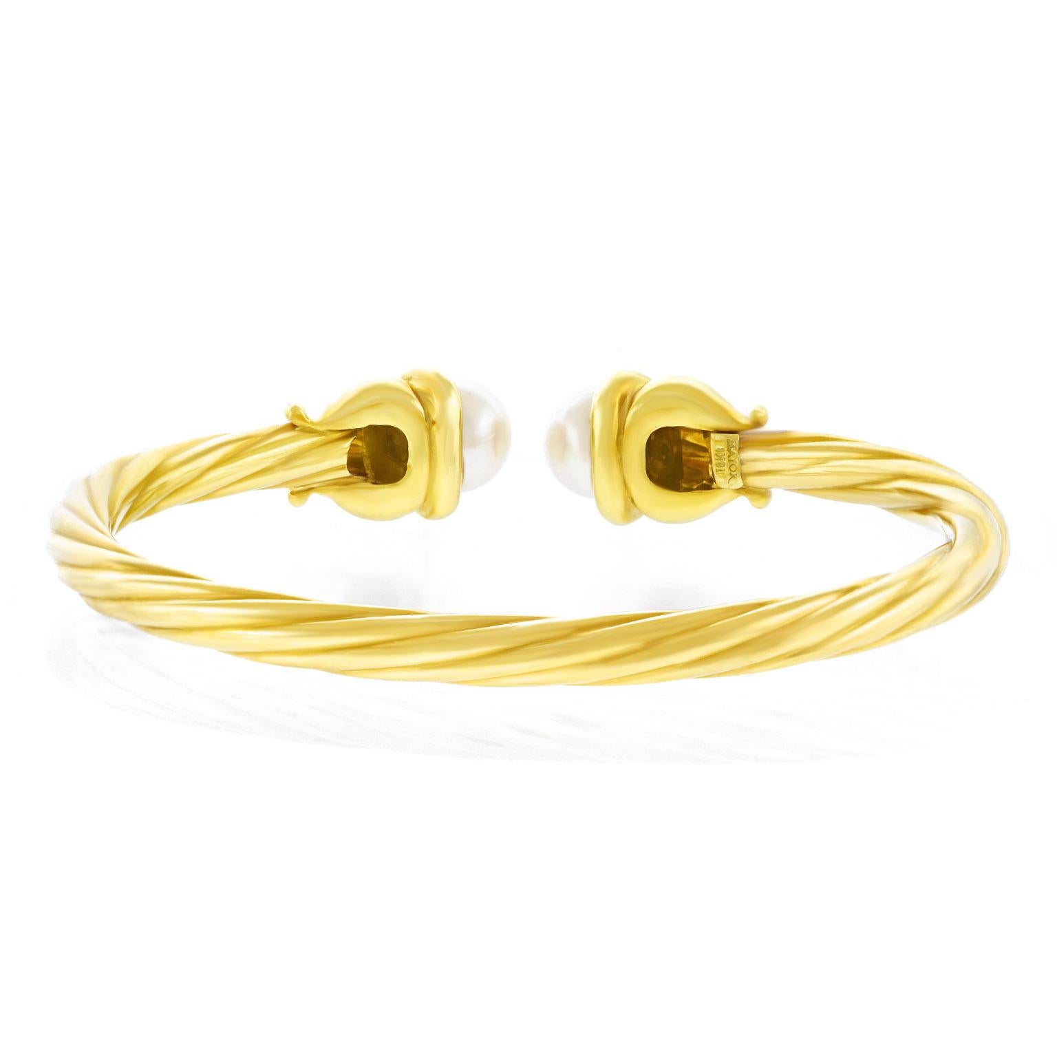 Gold Cable Twist Bangle by Mayors 5