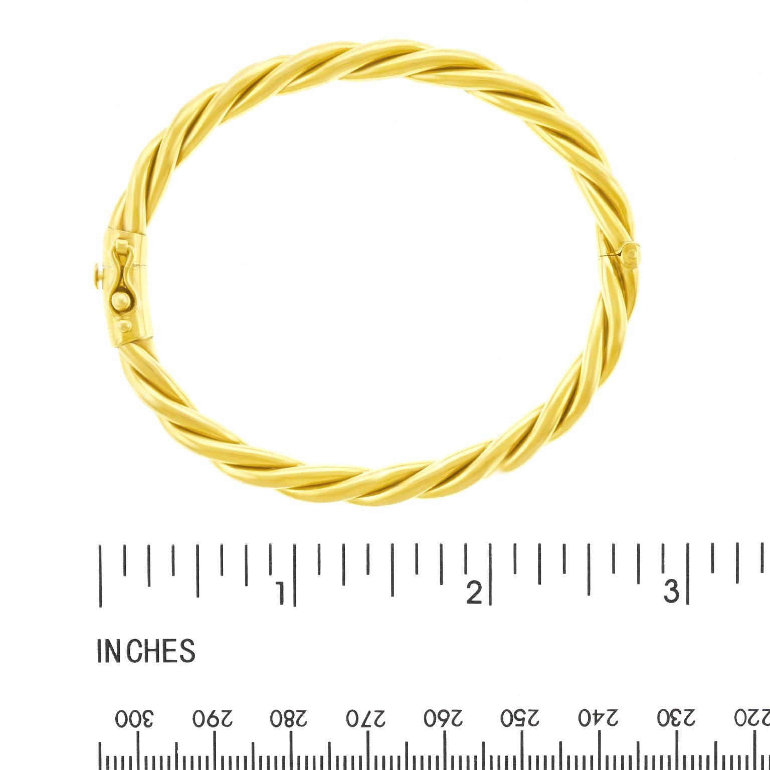 Gold Cable Twist Bangle 2