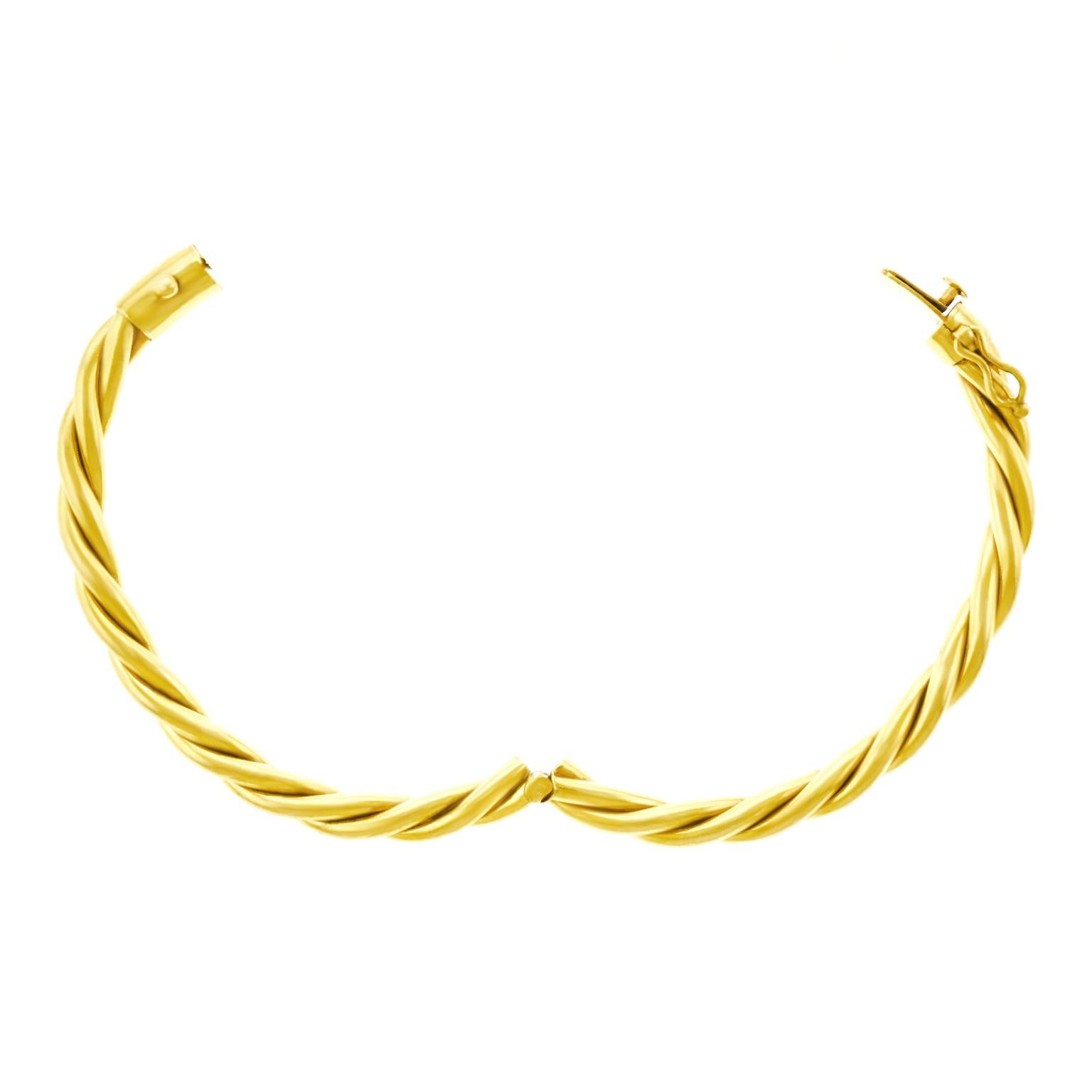 Gold Cable Twist Bangle 4