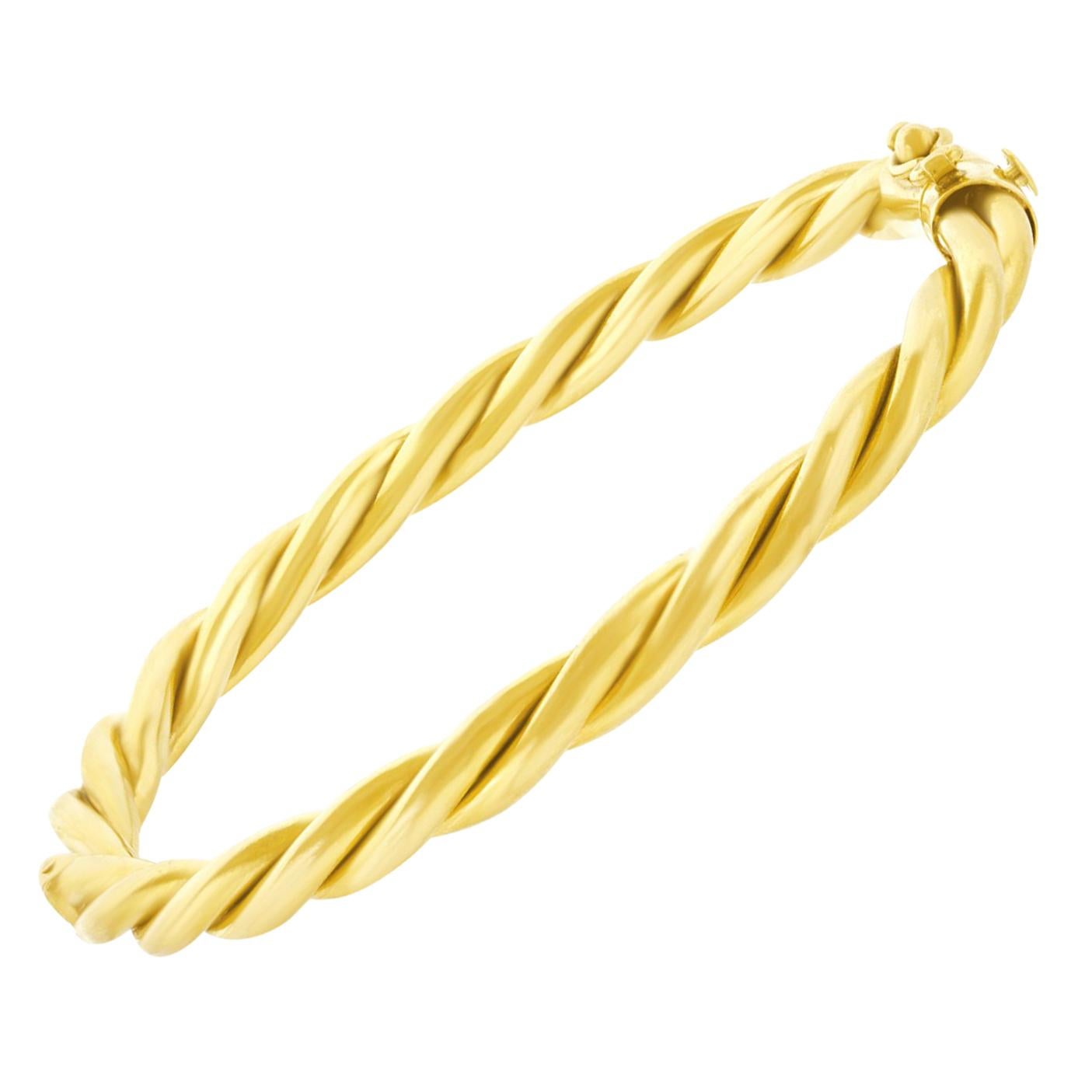 Gold Cable Twist Bangle
