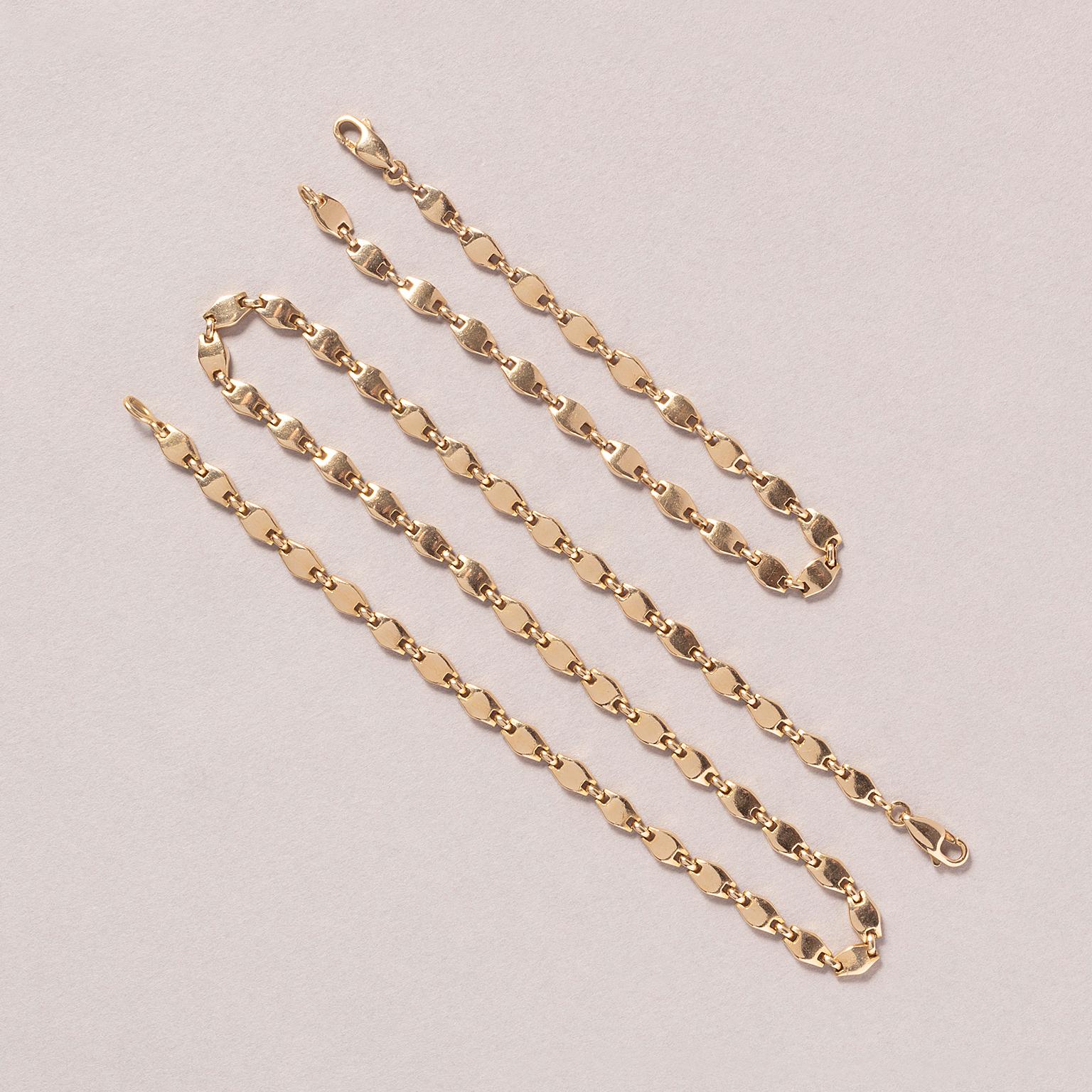 Women's or Men's Gold Cartier Chain and Bracelet