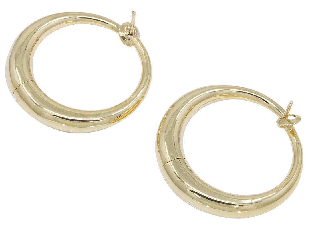 Gold Cartier Hoop Earrings In Excellent Condition In New York, NY