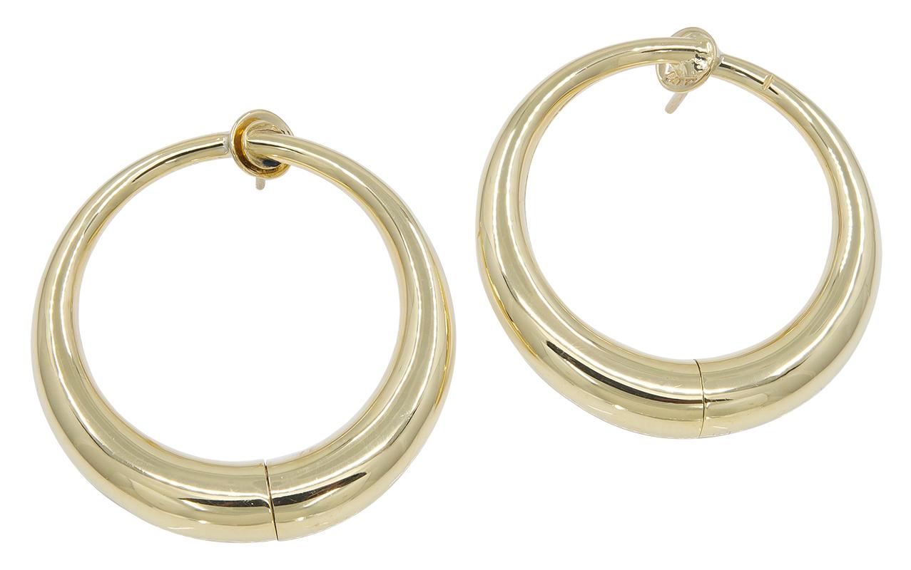 Women's or Men's Gold Cartier Hoop Earrings