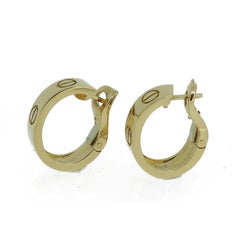 Gold Cartier 'Love' Hoop Earrings 18 Karat Yellow