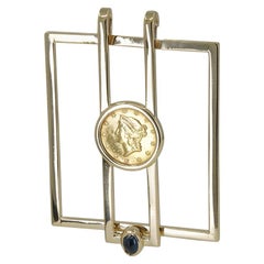 Gold Cartier Money Clip with $1 Gold Coin