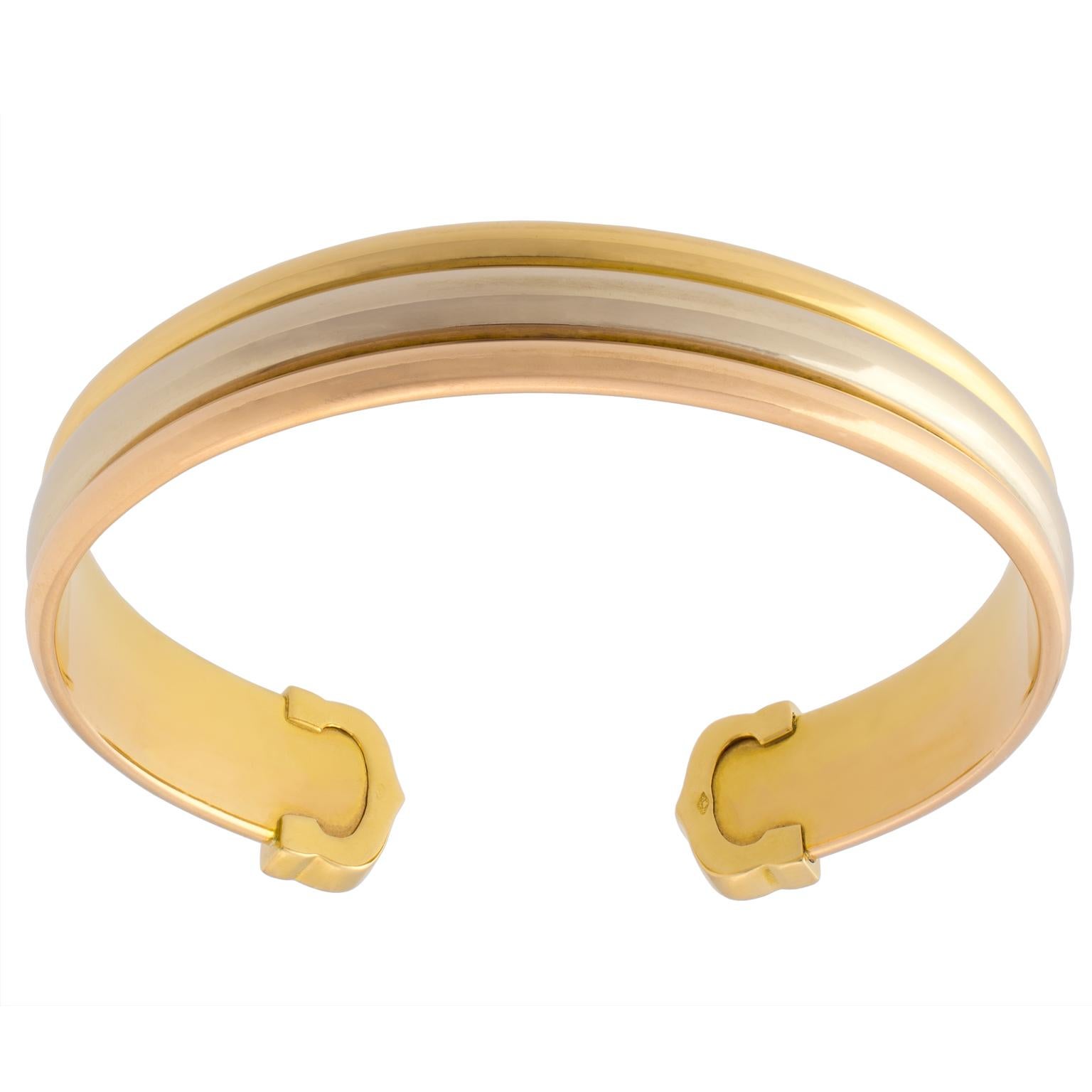 Gold Cartier Trinity Cuff Bracelet For Sale