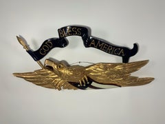 Gold Carved Eagle "God Bless America"