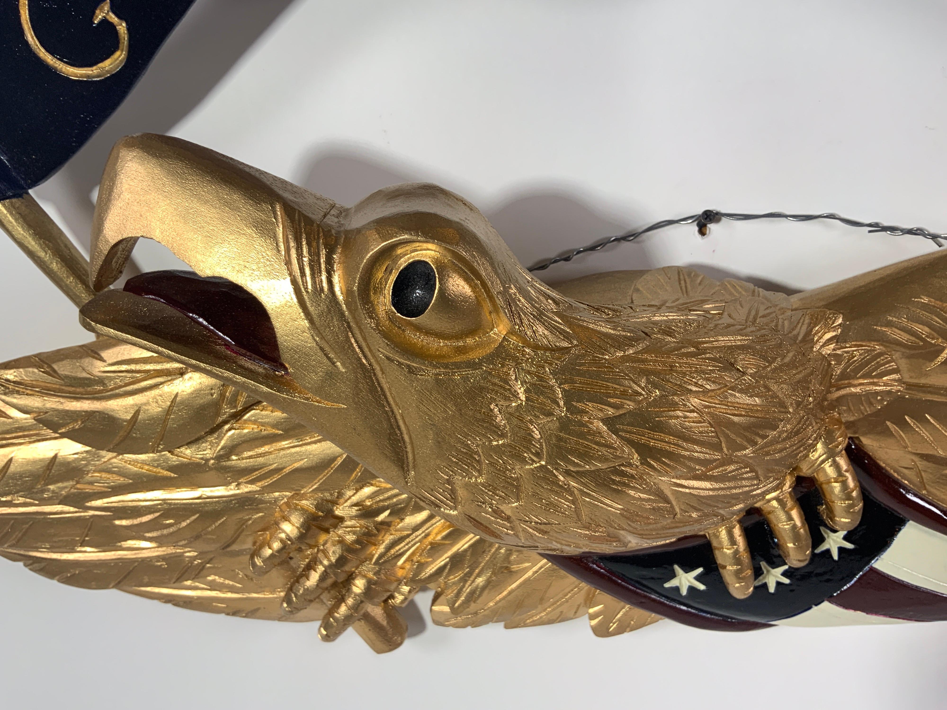 Contemporary Gold Carved Eagle 