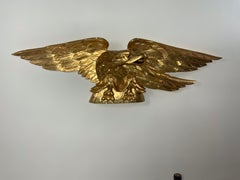 Gold Carved Wood American Eagle
