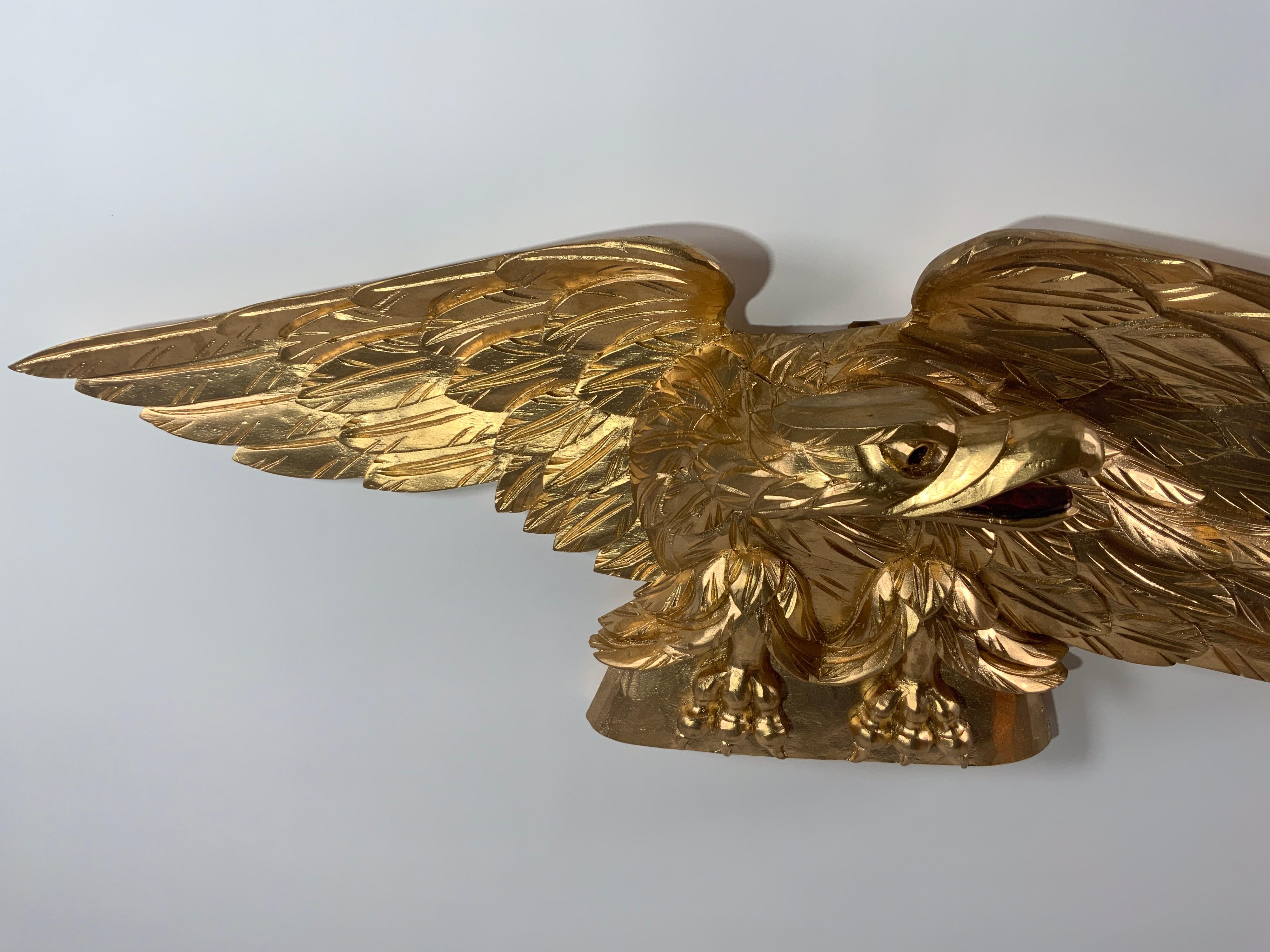 Gold Carved Wood American Eagle 1