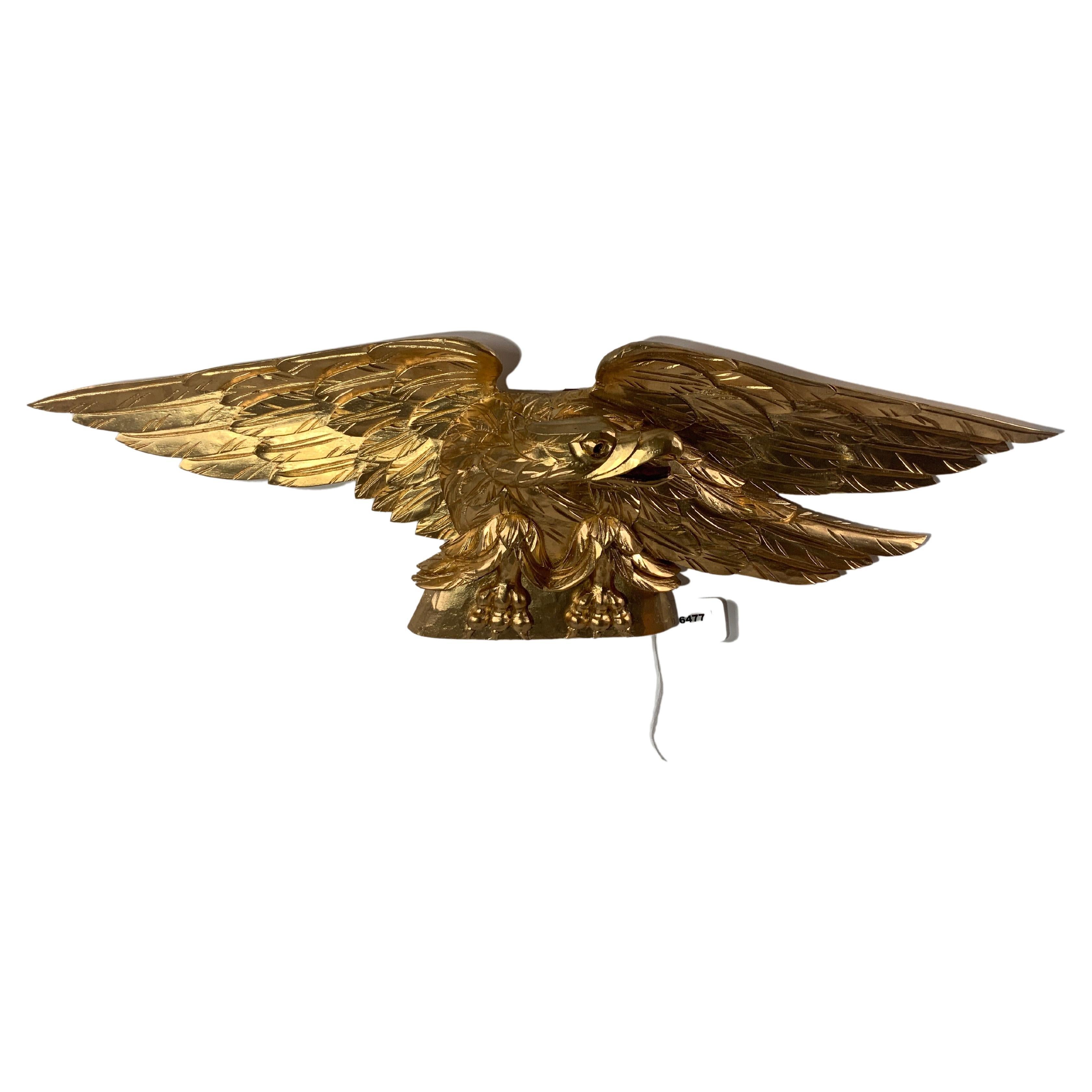 Gold Carved Wood American Eagle