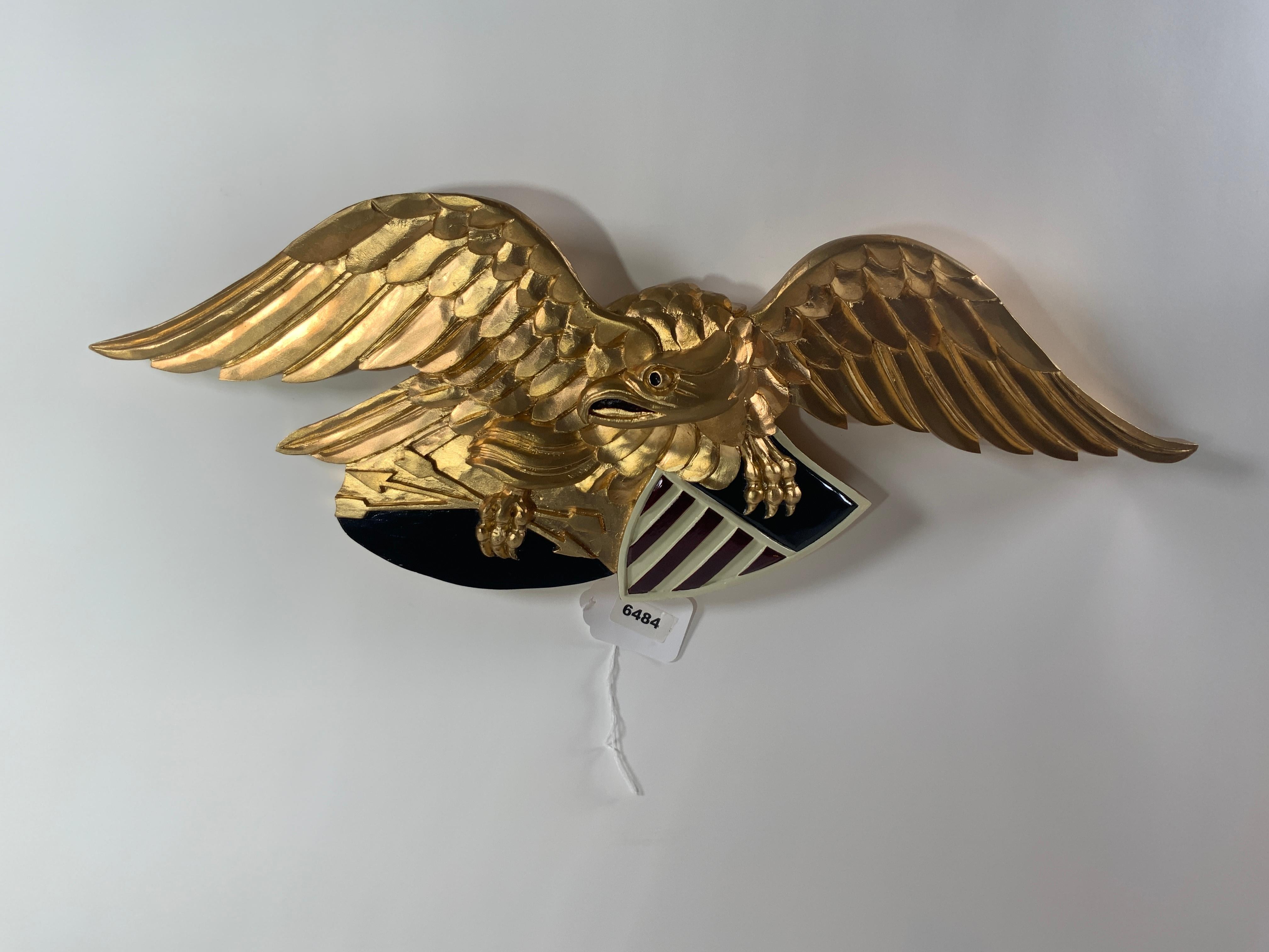 Aigle en bois sculpté en or Grand Sceau 