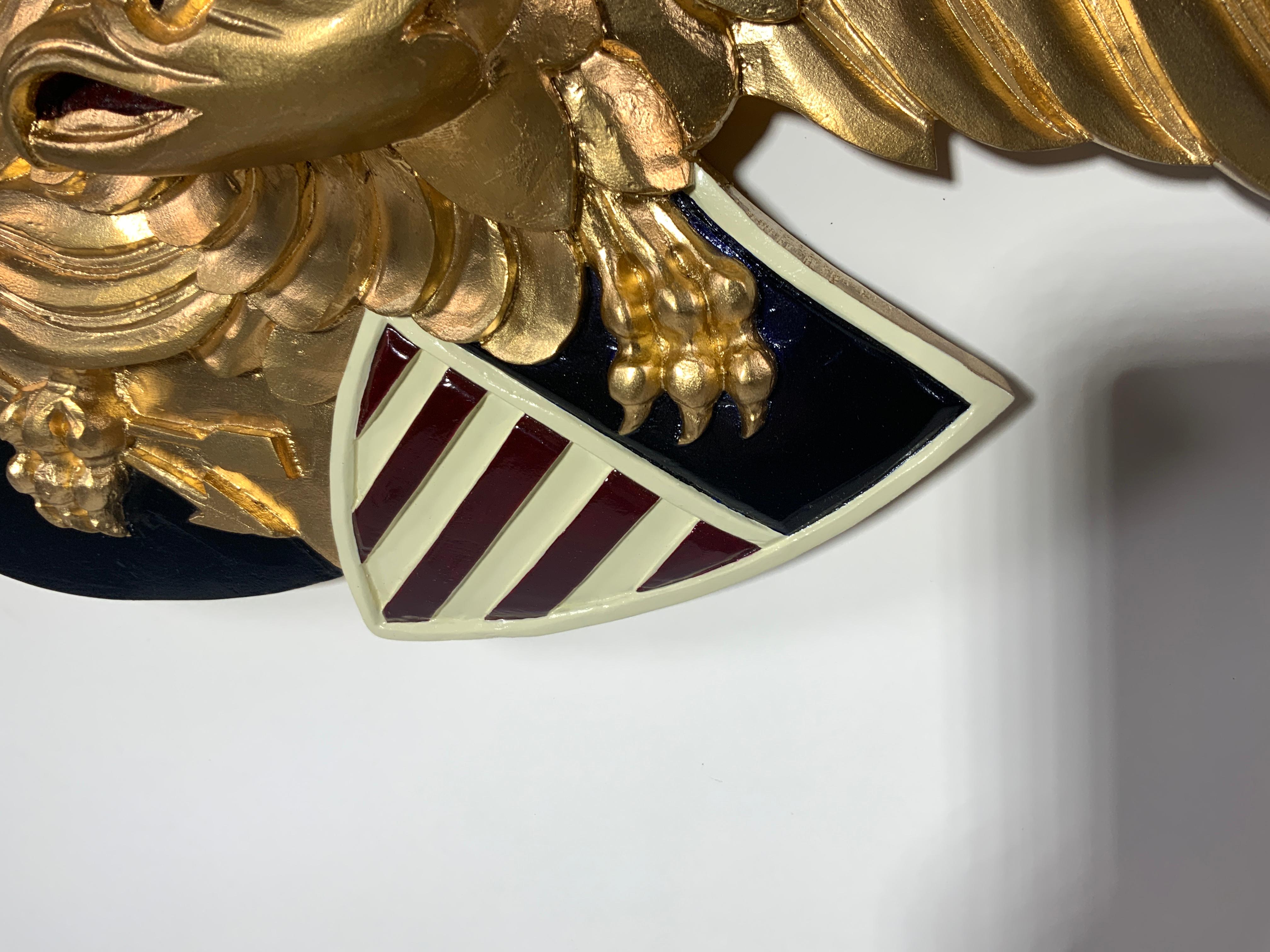 XXIe siècle et contemporain Aigle en bois sculpté en or Grand Sceau 