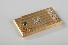 Gold Case with Diamonds and Sapphire, Early 20th Century