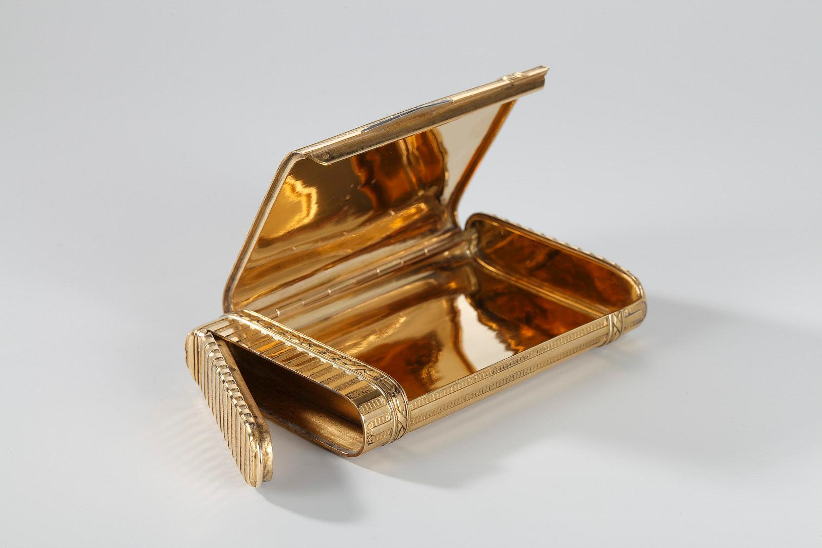 Goldetui mit Diamanten, Edouard Husson, frühes 20. Jahrhundert im Zustand „Gut“ im Angebot in Paris, FR