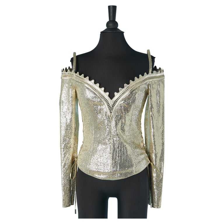 Bustier En Cuir Jitrois Taille 38 - Haut Femme Vintage, Occasion Très Bon état