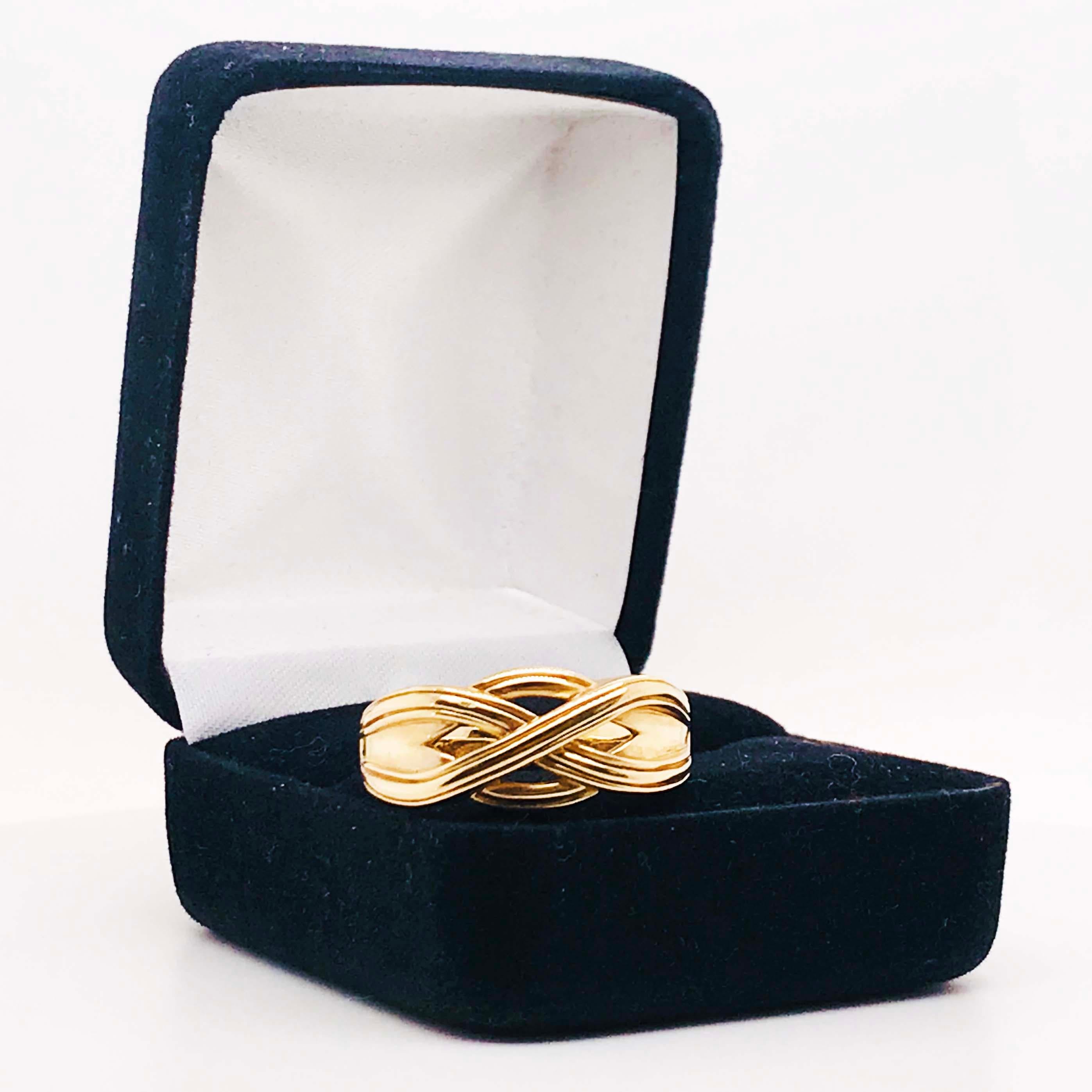 Gold Celtic Knot Men's Ring, 14 Karat Yellow Gold Celtic Trinity Knot Band 6mm 4