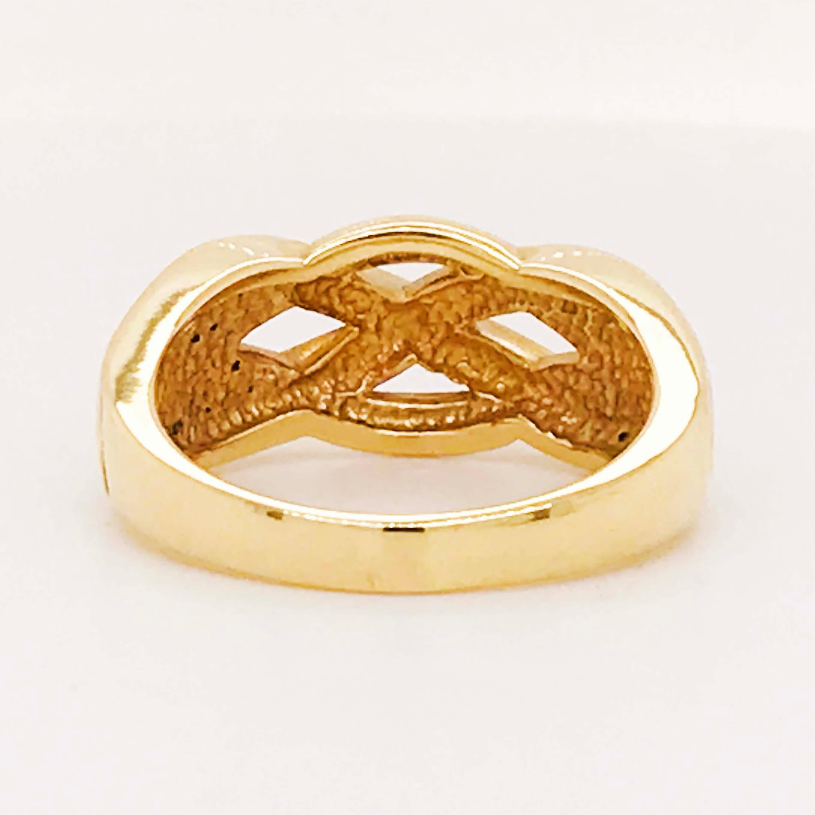 Artisan Gold Celtic Knot Men's Ring, 14 Karat Yellow Gold Celtic Trinity Knot Band 6mm