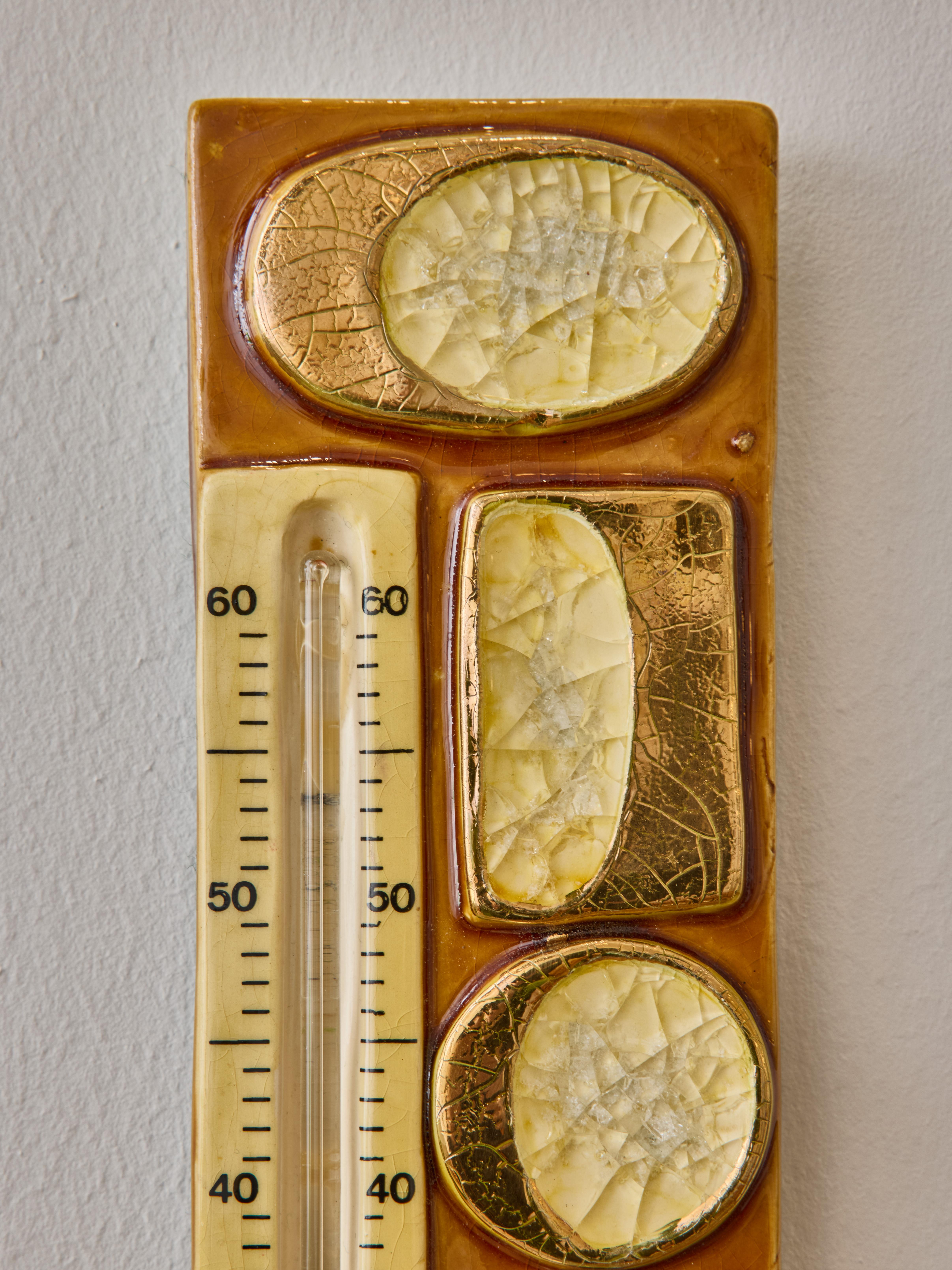 Thermomètre en céramique dorée par Mithé Espelte Excellent état - En vente à Saint-Ouen, IDF