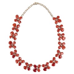 Antique Gold, Cerasuolo Coral and Diamonds Necklace
