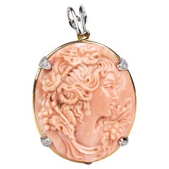 Gold, Cerasuolo Coral and Diamonds Pendant by G. Ganeri