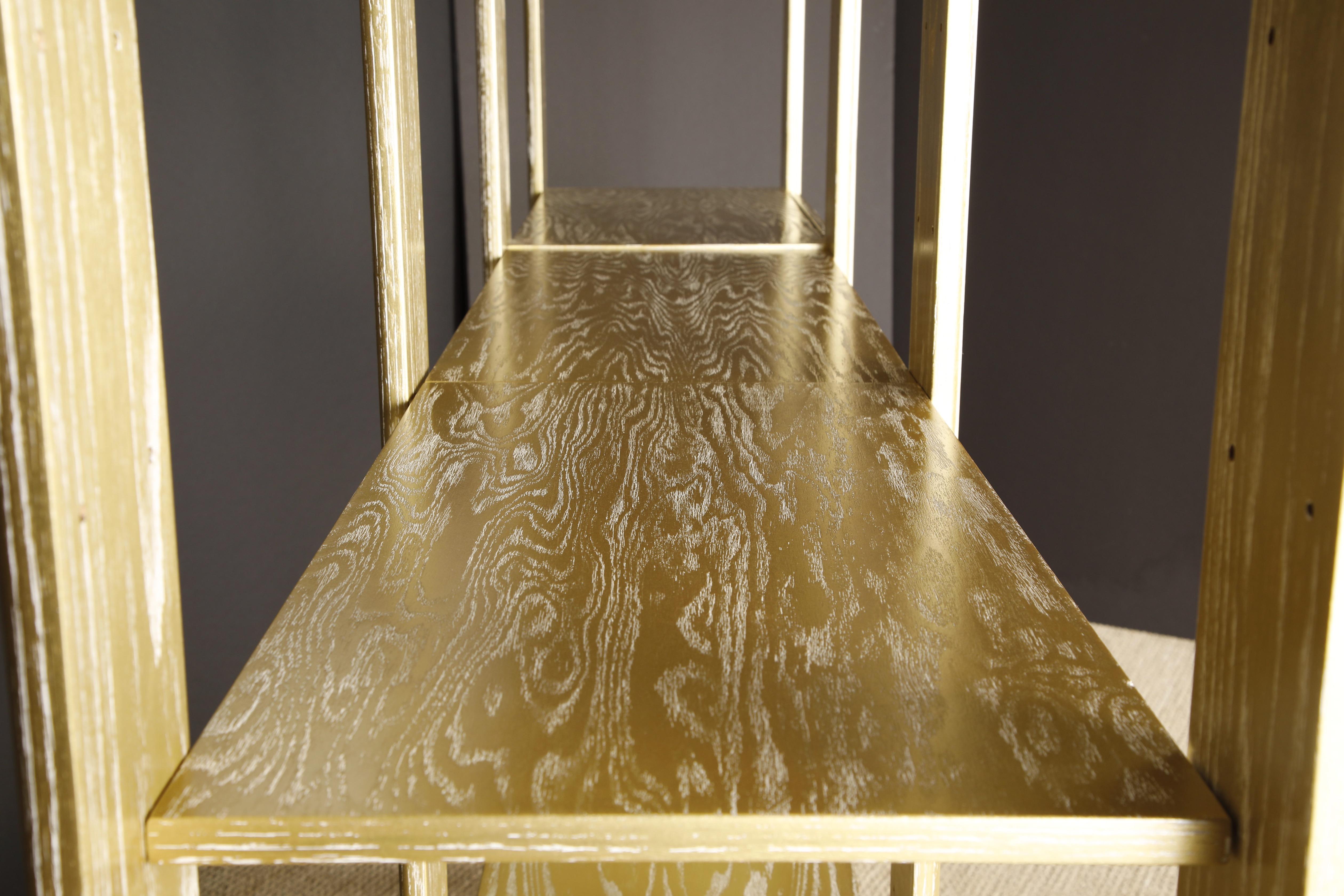Separador de Estanterías Modular de Roble Cerusado Dorado by Lou Hodges, 1970s en venta 4
