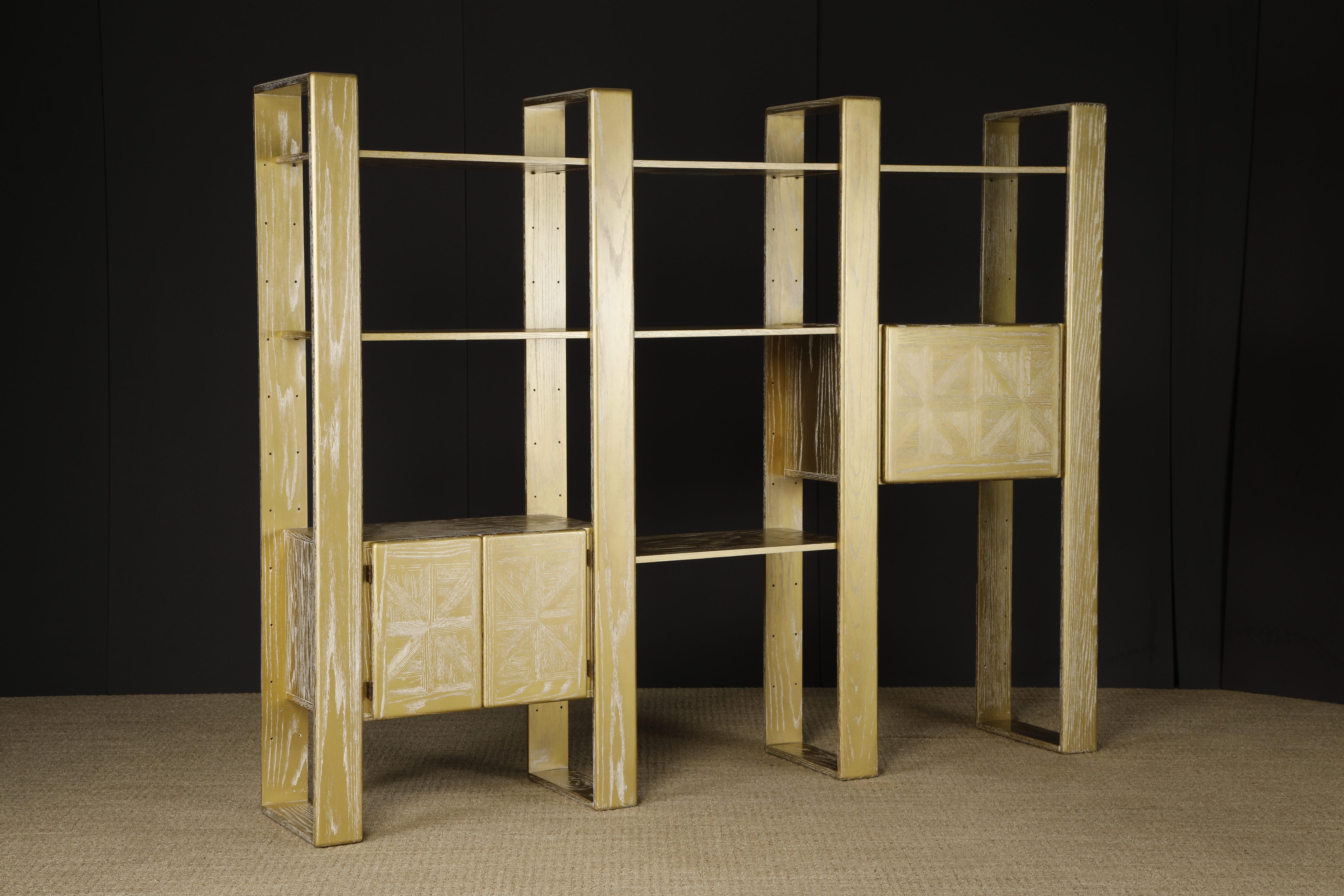Separador de Estanterías Modular de Roble Cerusado Dorado by Lou Hodges, 1970s en venta 5
