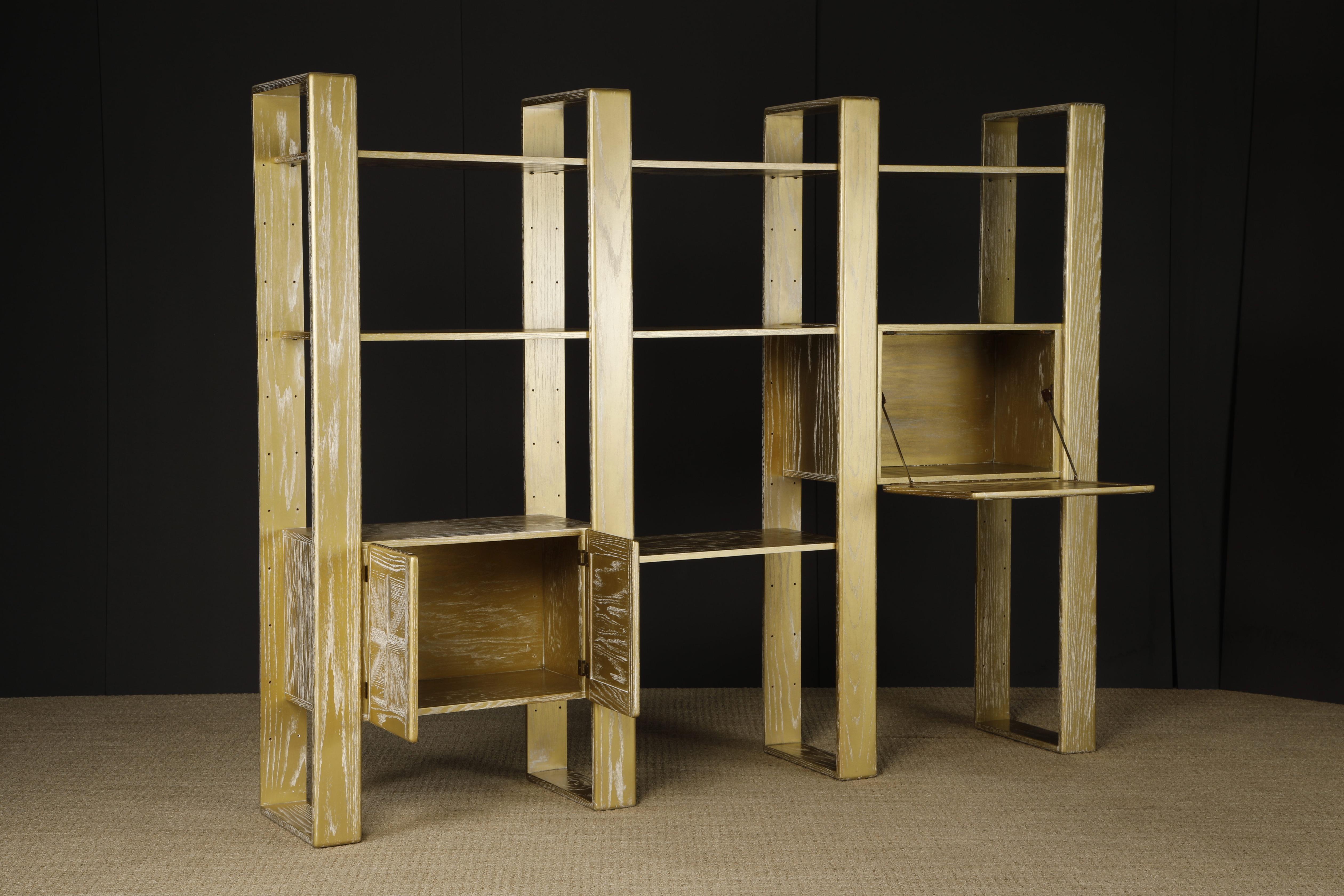 Separador de Estanterías Modular de Roble Cerusado Dorado by Lou Hodges, 1970s en venta 6