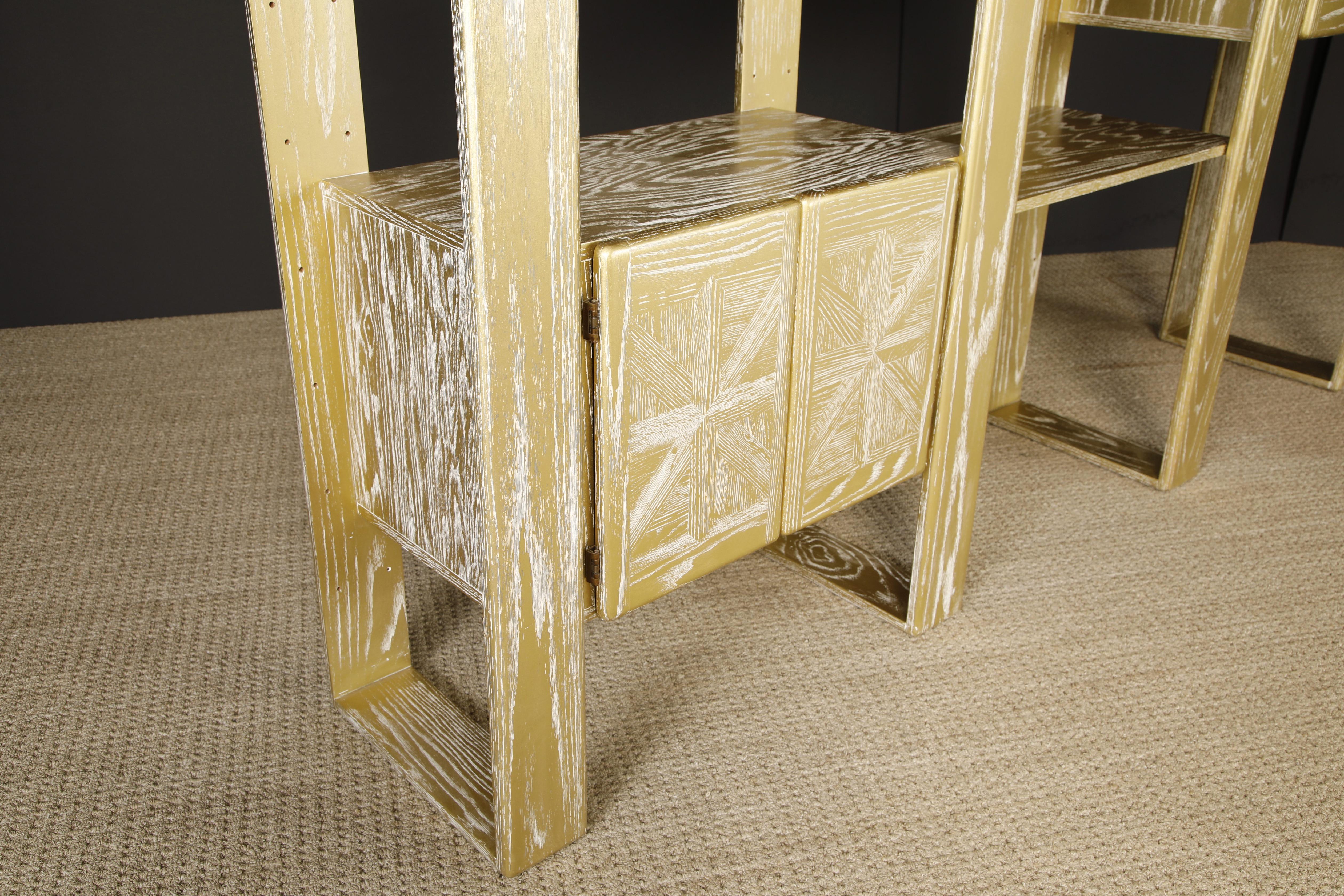 Separador de Estanterías Modular de Roble Cerusado Dorado by Lou Hodges, 1970s en venta 7