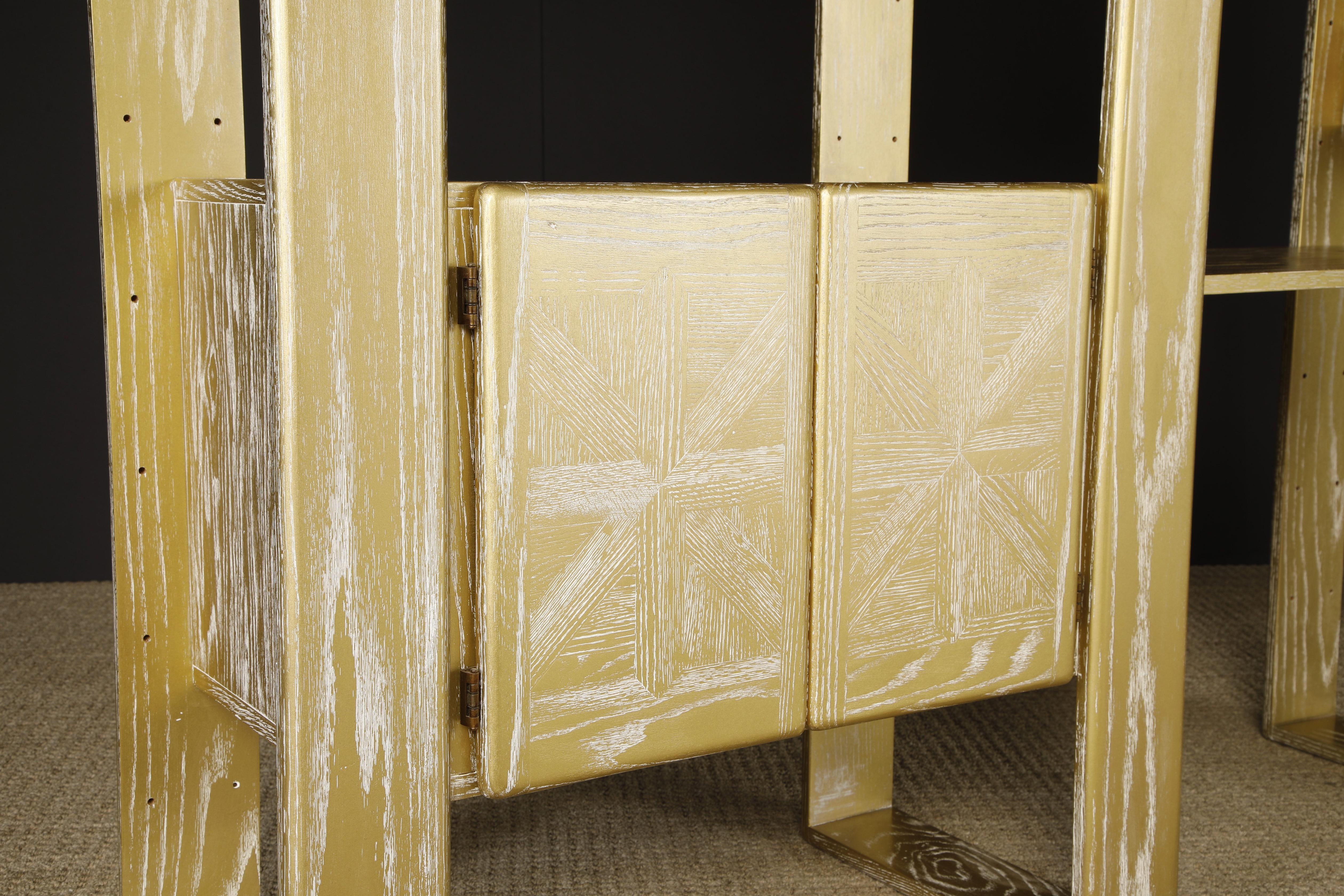 Separador de Estanterías Modular de Roble Cerusado Dorado by Lou Hodges, 1970s en venta 9