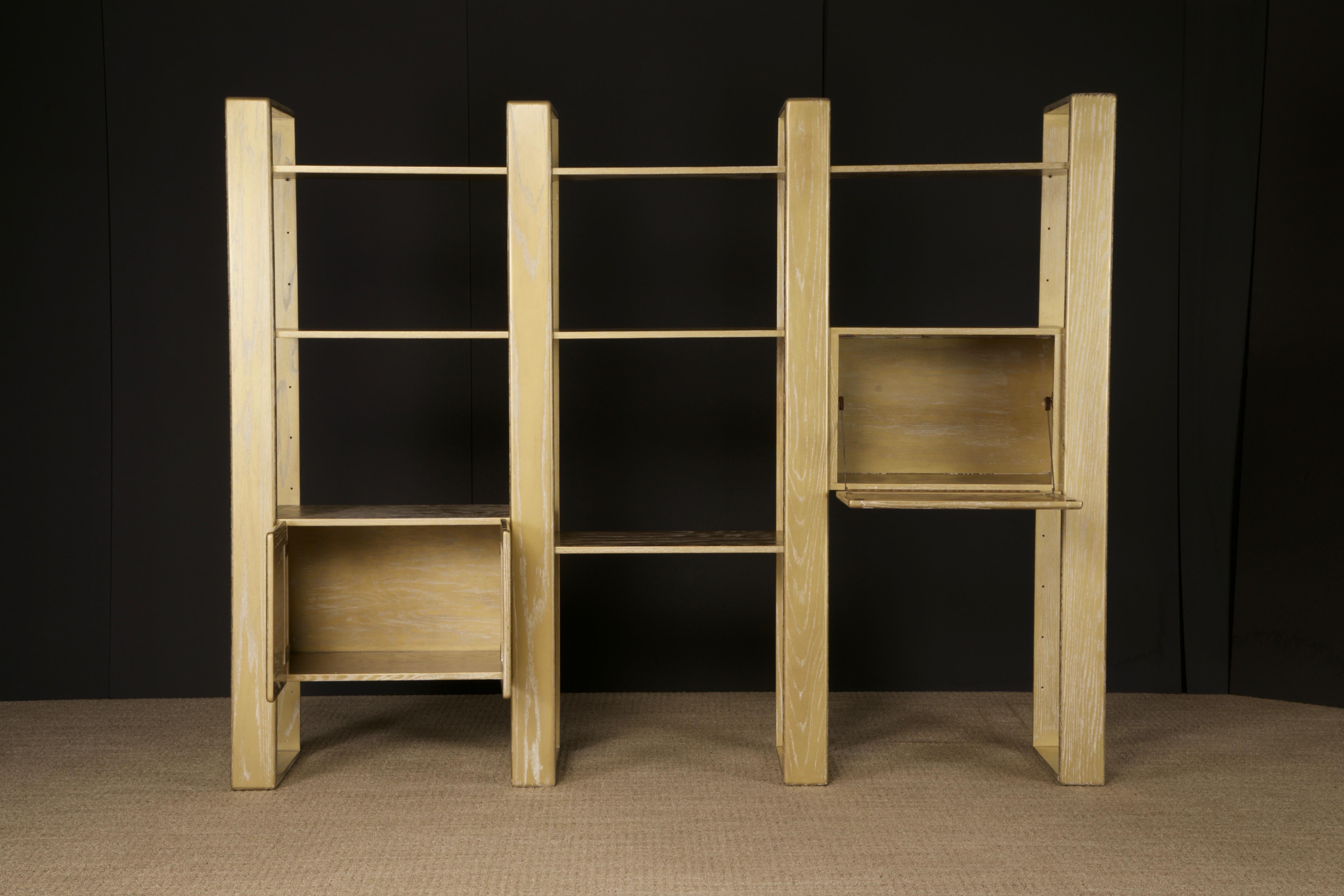 Separador de Estanterías Modular de Roble Cerusado Dorado by Lou Hodges, 1970s Moderno en venta