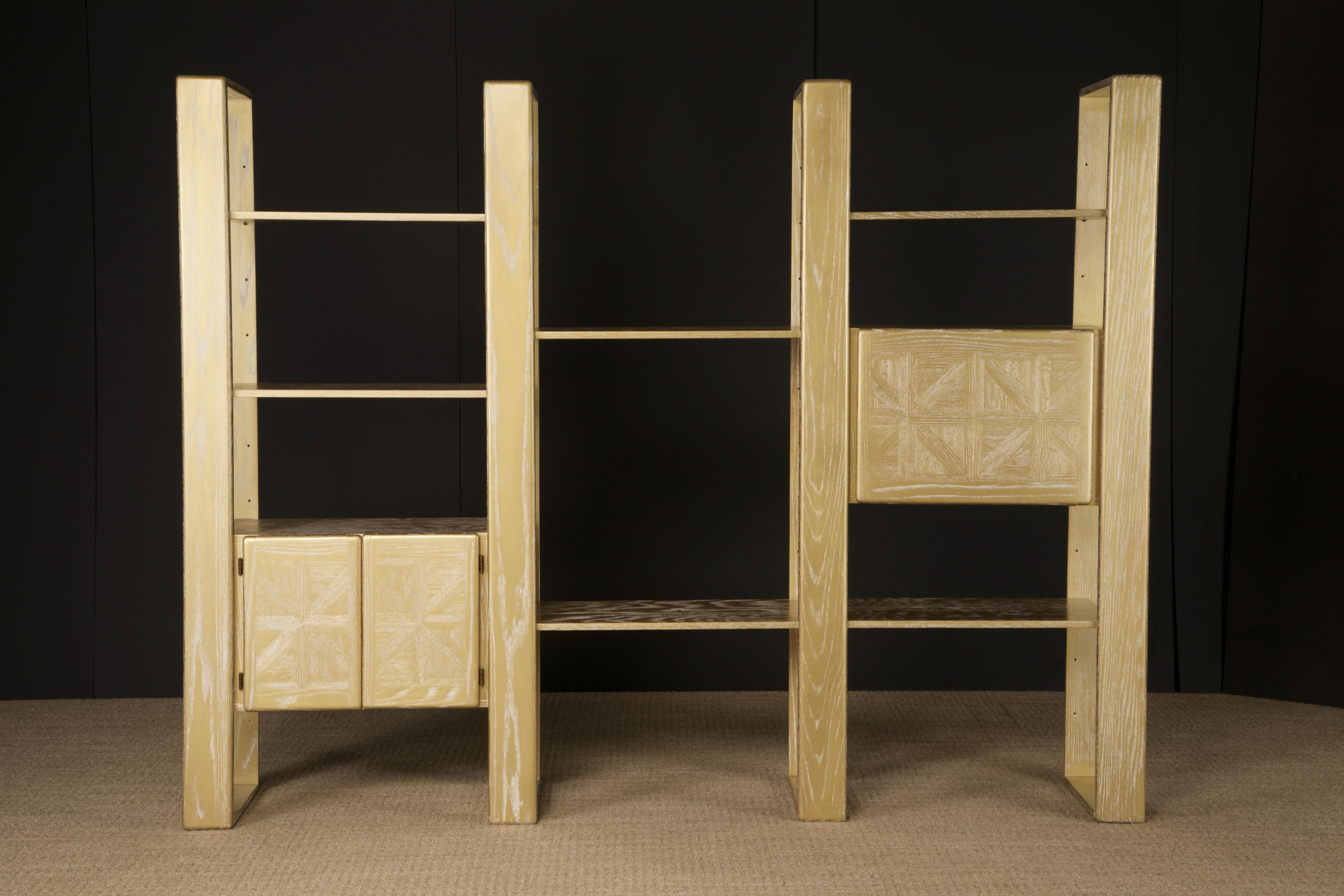 Separador de Estanterías Modular de Roble Cerusado Dorado by Lou Hodges, 1970s Estadounidense en venta