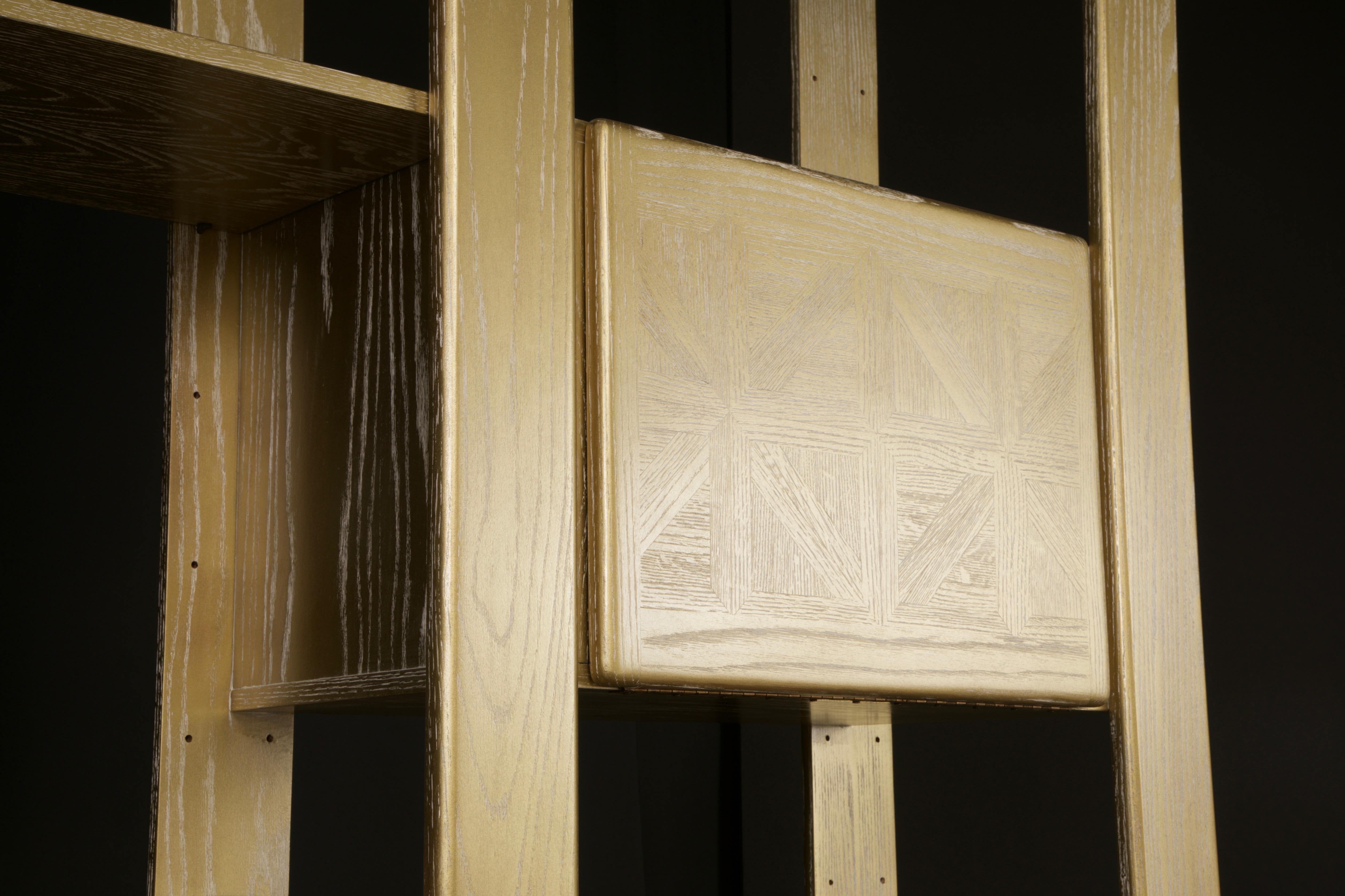 Separador de Estanterías Modular de Roble Cerusado Dorado by Lou Hodges, 1970s en venta 1
