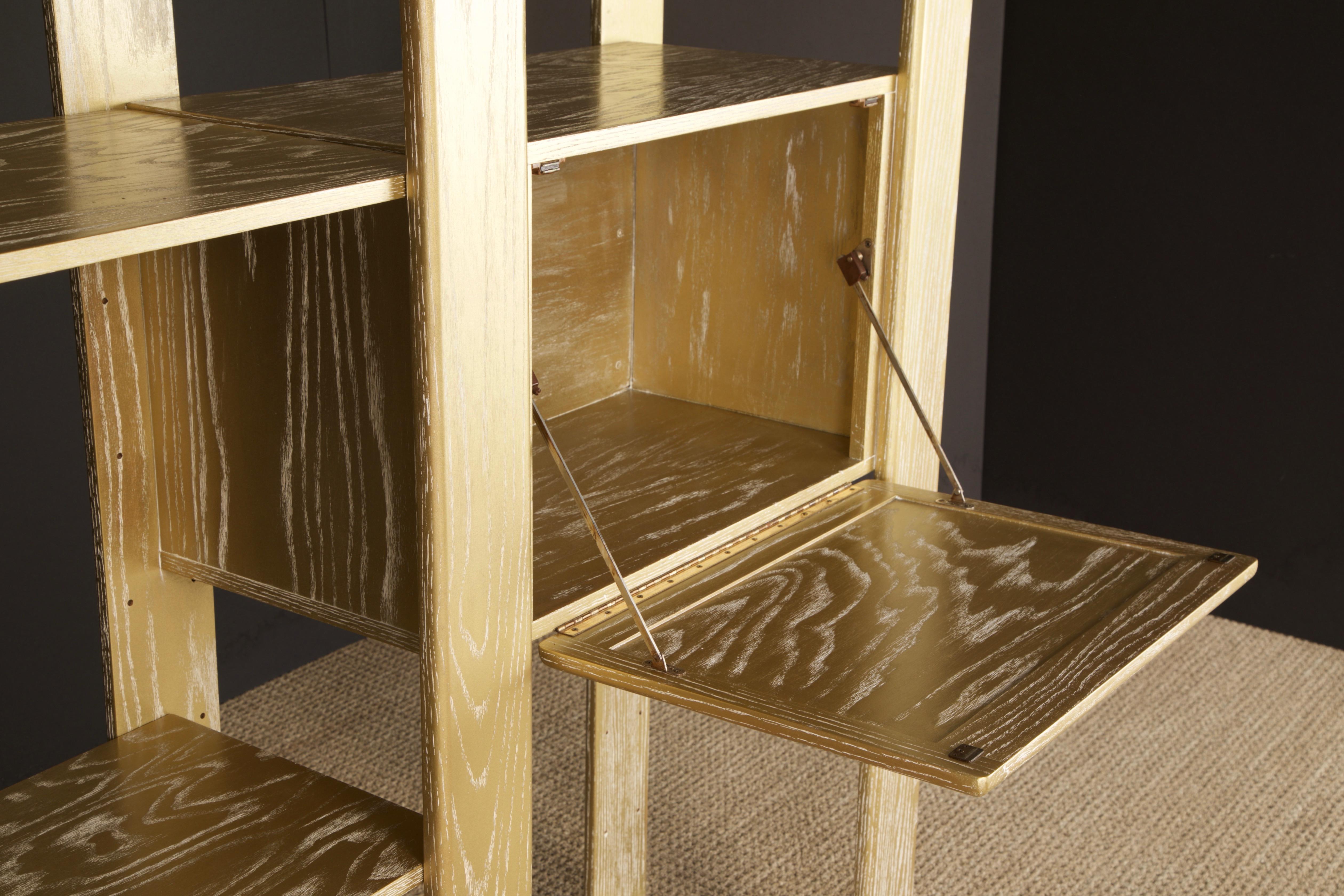 Separador de Estanterías Modular de Roble Cerusado Dorado by Lou Hodges, 1970s en venta 2
