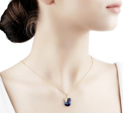 14 Karat Gold Kette Evil Eye Diamant Halskette U Initial Handmade Letter Charm Anhänger