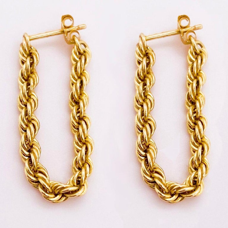 Gold rope chain earrings Clearance