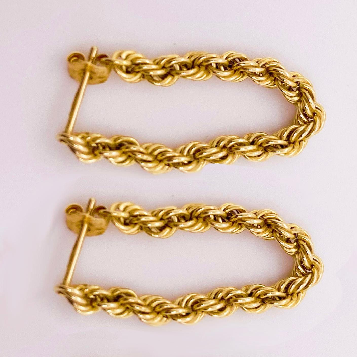 gold rope chain earrings