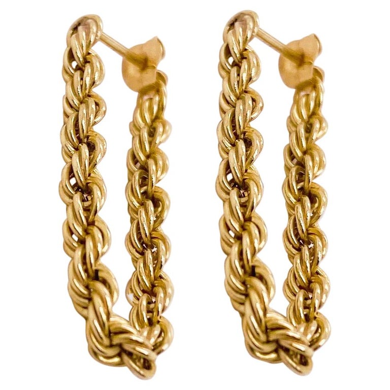Gold rope chain earrings Clearance
