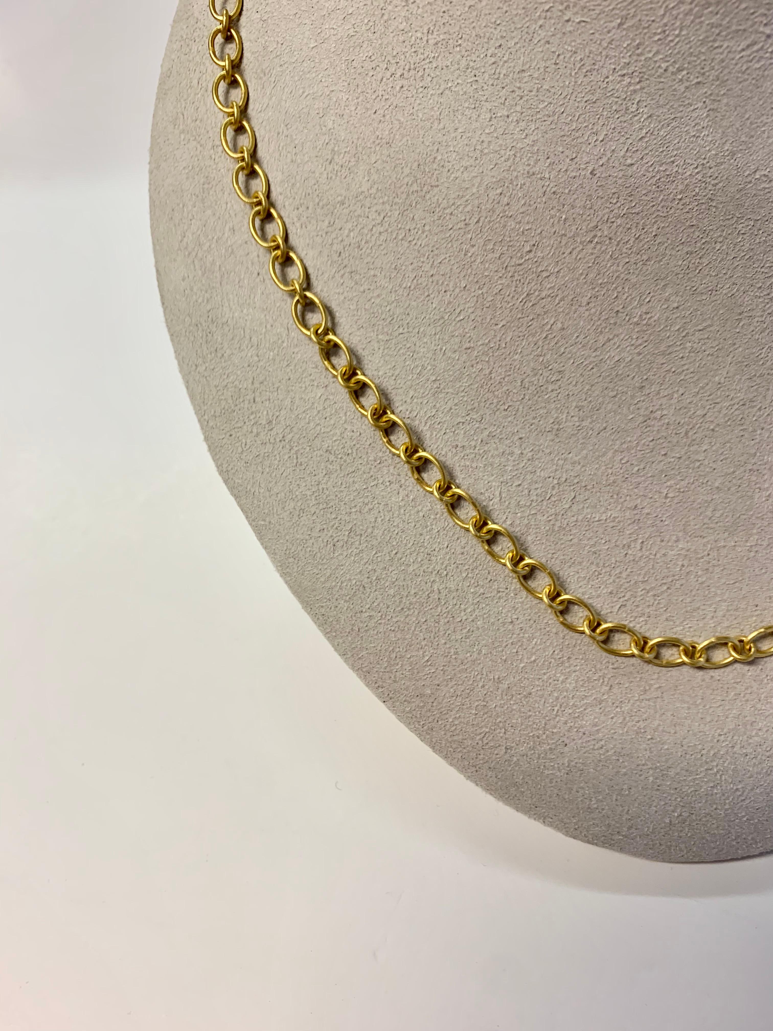 22k yellow gold handmade fabulous lotus chain necklace excellent