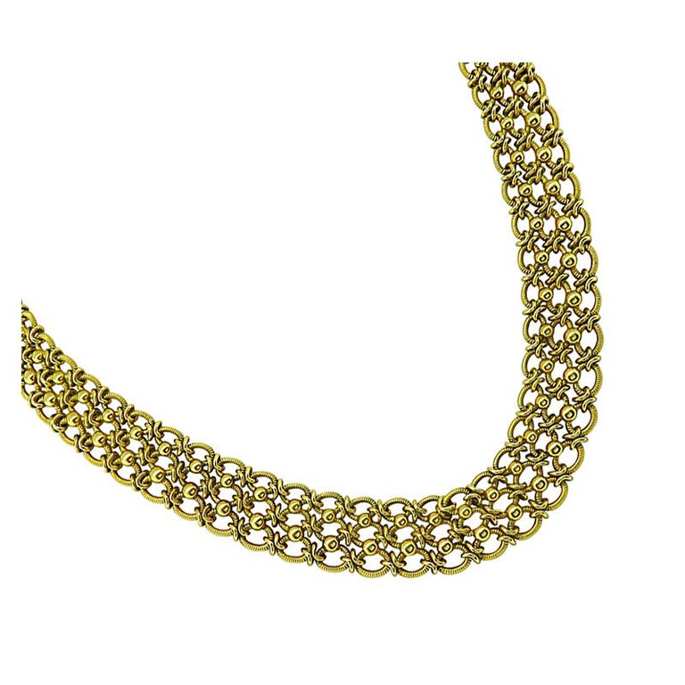 Gold Chain Link Necklace For Sale at 1stDibs