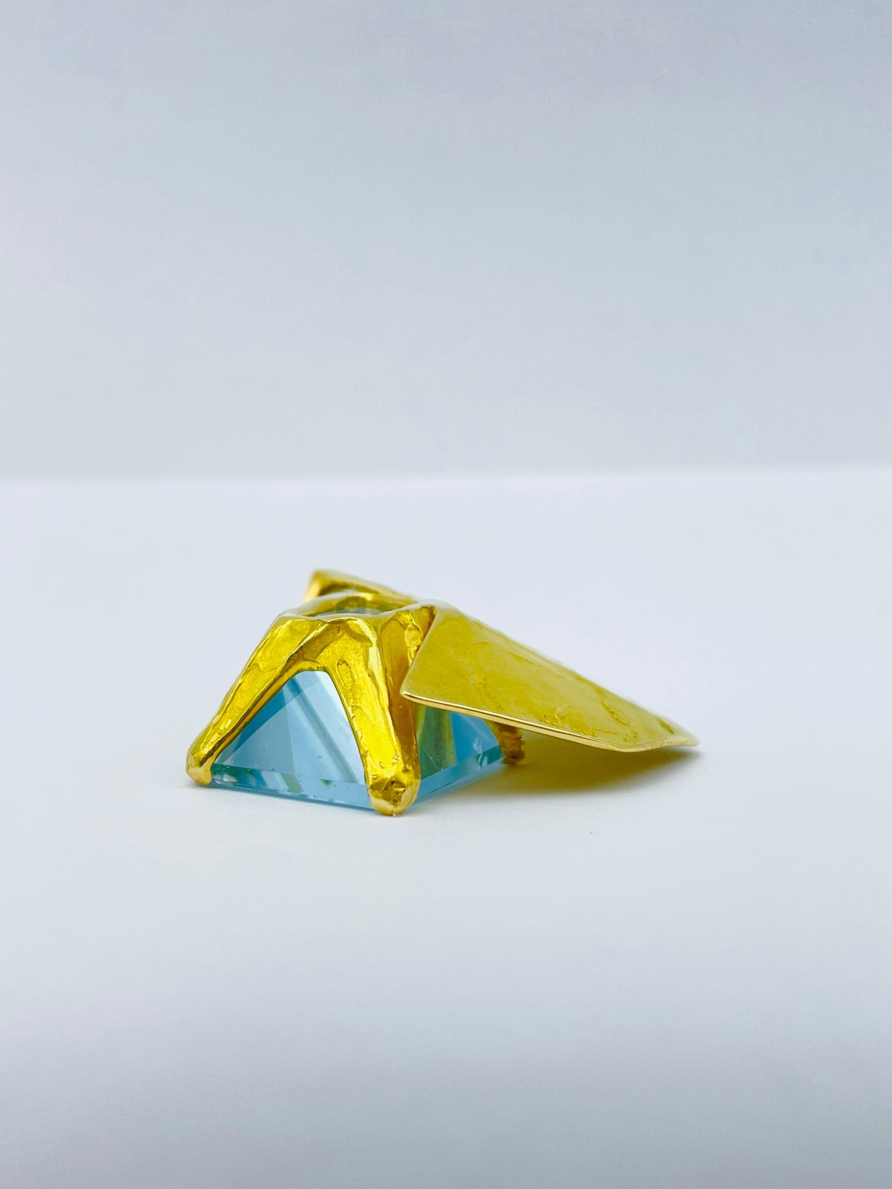 Pendentif en or avec topaze bleue Wurzbacher en vente 7