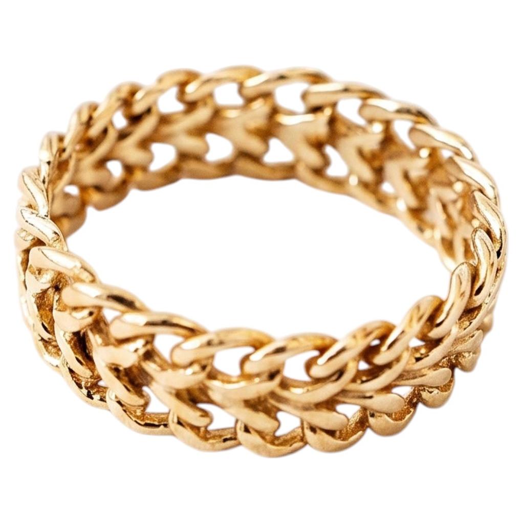 Anillo de cadena de oro de 14k, unisex, modelo «J Dauphin» en venta