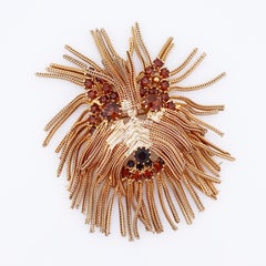 Gold Chain Shaggy Dog Brooch By Dominique, 1960s